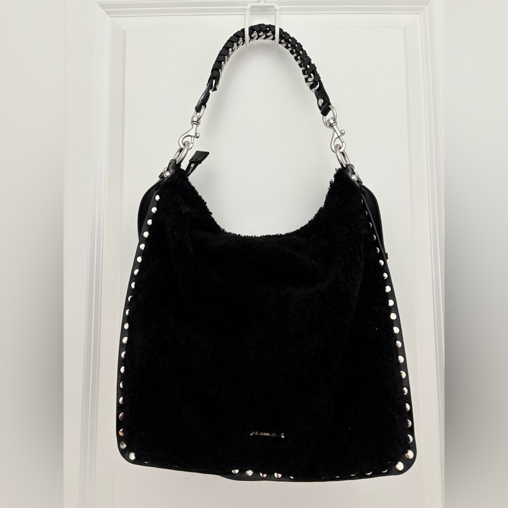 Rebecca Minkoff Black Shearling Shoulder or Crossbody bag